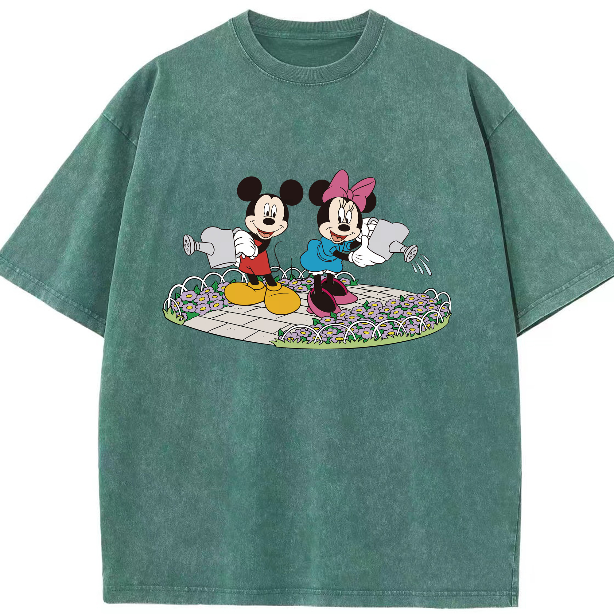 （画像用） ミッキーマウス Mickey Mouse 綿100% ヴィンテージ風 半袖Tシャツ（フロントプリント）